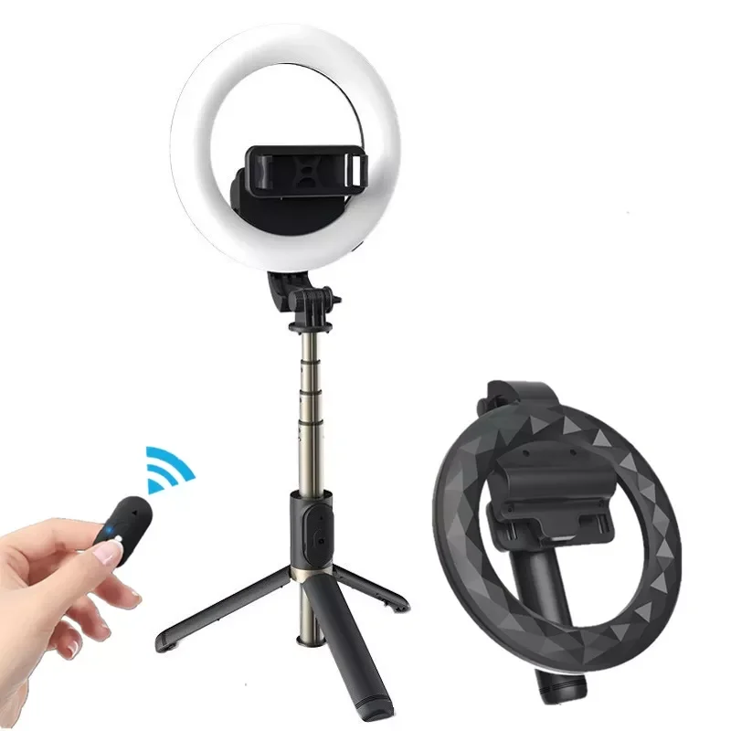COOL DIER 무선 블루투스 셀카봉, 6 인치 LED 링 사진 조명, 아이폰..