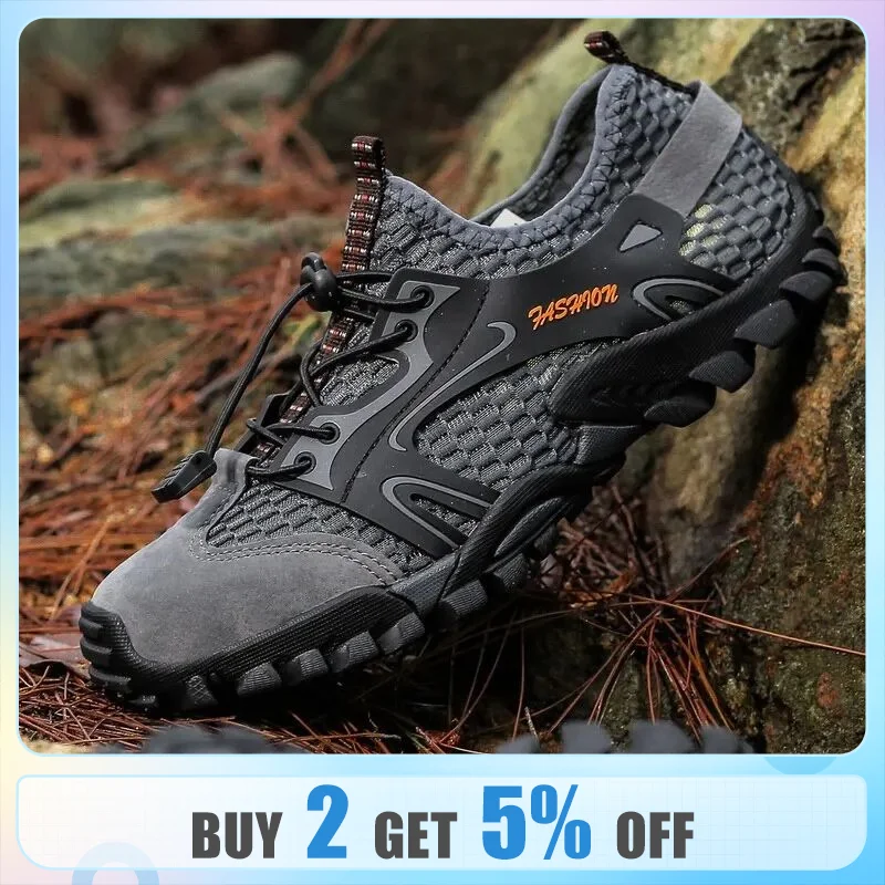 MenBreathableMeshWaterShoesClimbingHikingLightweightShoesMaleOutdoorBeachSwimming