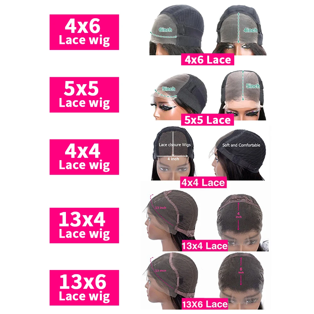 34 Inch Glueless 6x4 9x6 Closure Wig Human Hair Straight Pre Cut 6x4 Lace Wig For Women Pre Plucked 13X4 13X6 Lace Frontal Wig - Image 6