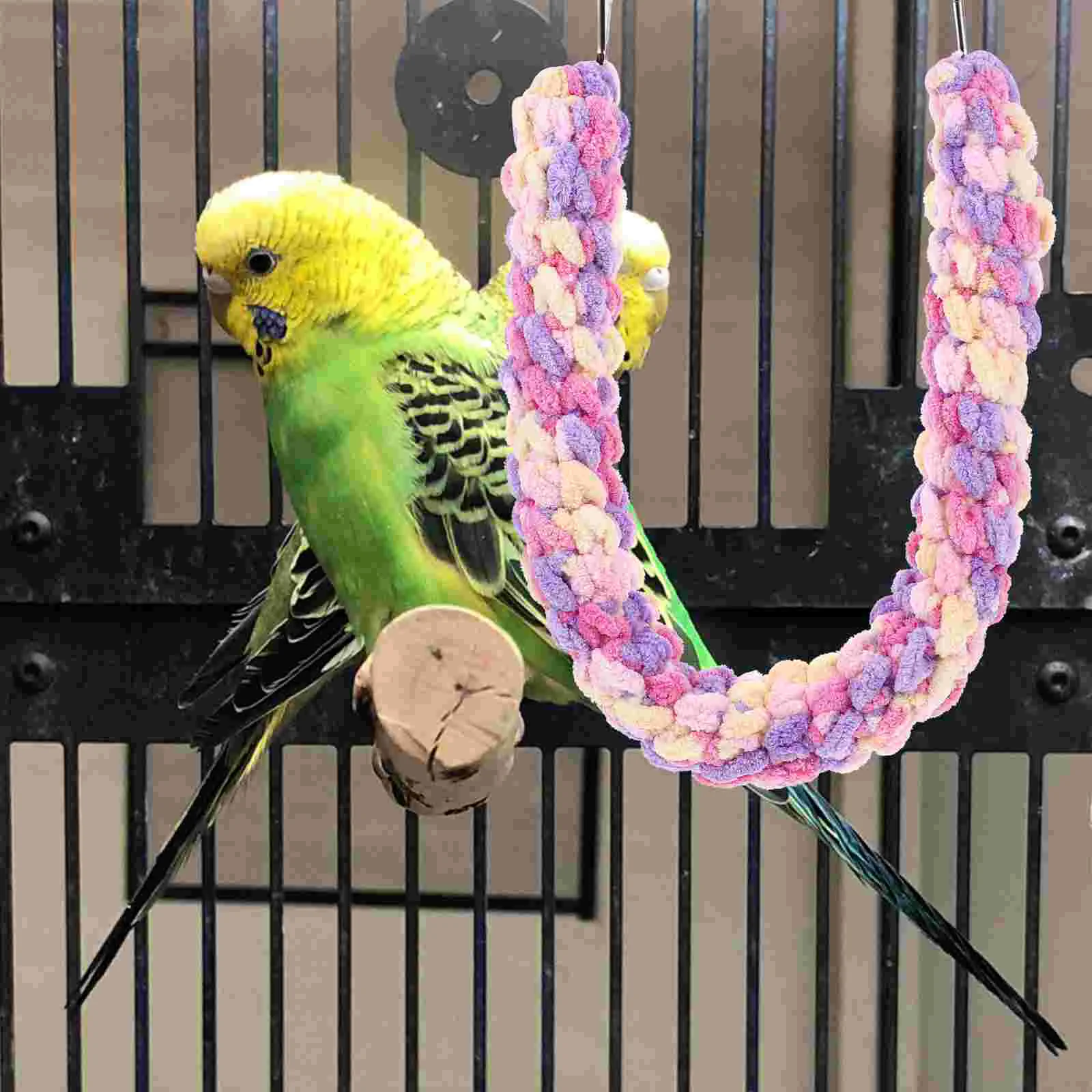 

Parrot Climbing Rope Toys Standing Long Tail Parakeet Perch Cotton for Reptile Hanging Bird