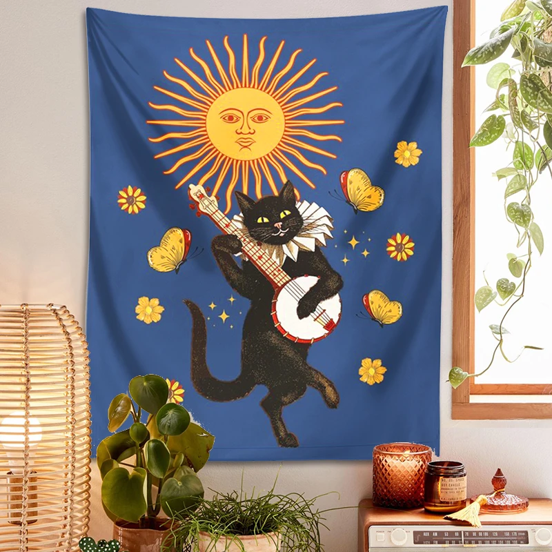 Party Decorations Tapestry Decorations Party Cat Tapestry Wall Hanging for Children's Room Girls Dorm