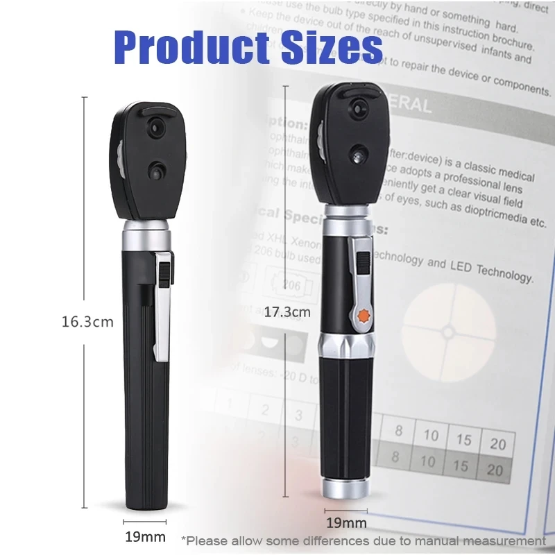 LED Professional Medical Oftalmoscopio 5 Different Apertures Eye Care Diagnostic Ophthalmic Set Portable Direct Ophthalmoscope