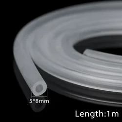 1 Meter Durable Food Grade Clear Silicone Rubber Hose - Flexible, Soft, Safe, and Essential (5X8mm 1M)