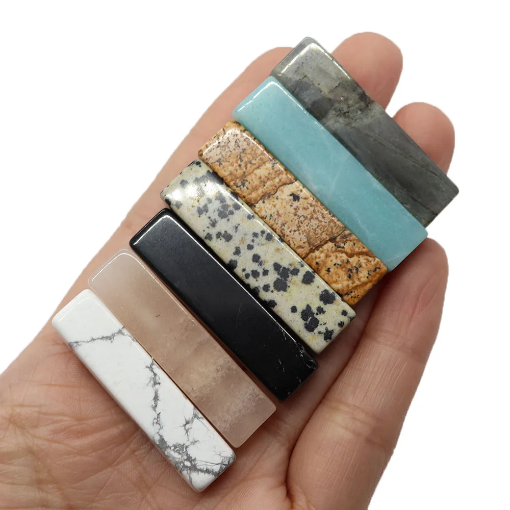 

Rectangular Natural Stone Glitter Stone Beads 7x10x40mm Agate Crystal Jewelry Charm Making DIY Necklace Earrings Accessories