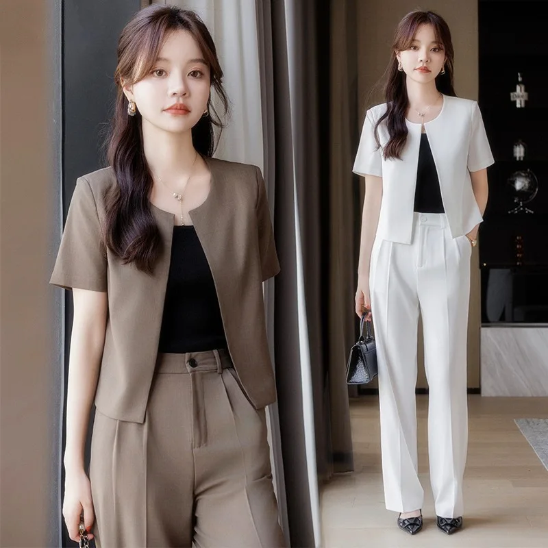 

Elegant Short-Sleeved Suit Suit Women2024Spring and Summer New High Sense Casual Western Style Small Short Suit