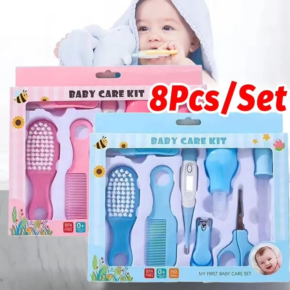 Nail Care Kit 8PCS Baby Grooming Health Care KIT for Newborns and Toddlers Nail Nipper Infant Kit Beauty Cutters Tools Baby Manicure Set Port