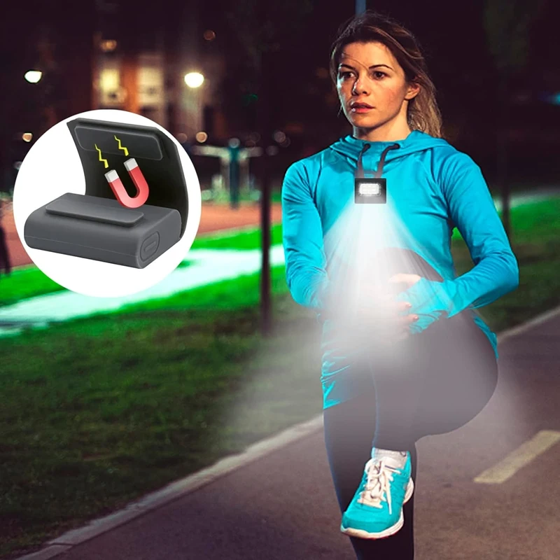 

1 PCS Running Light, USB Rechargeable Jogging Light Black Silica Gel Portable Clip Lights With Runners And Joggers