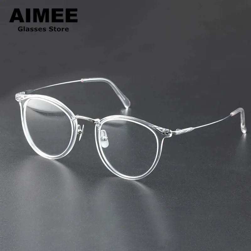 

Japanese Handmade Retro Round Optical Glasses Frame Men Acetate Prescription Eyeglasses Women Titanium Myopia Reading Spectacles