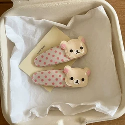 Adorable Rilakkuma Cartoon Angel Wing Hair Clip - Cute Kawaii BB Hairpin (BB hairclip - pink)
