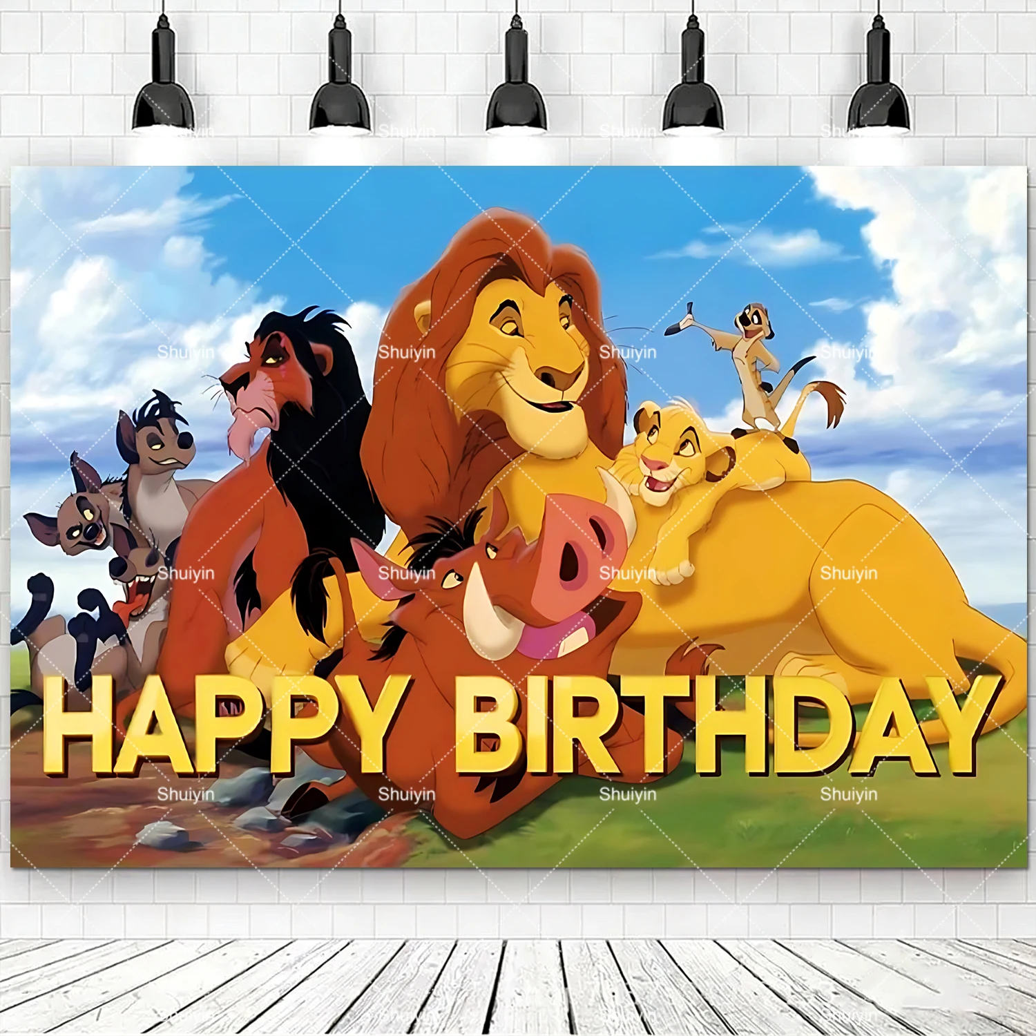 Lion King Cartoon Party Decoration Banner for Children's Birthday & Baby Baptism