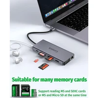 GETATEK USB C Docking Station 13 in 1 Card Reader USB 3.2 Hub Multiport Adapter with 4K HDMI VGA 100W PD Charging Ethernet SD/TF 2