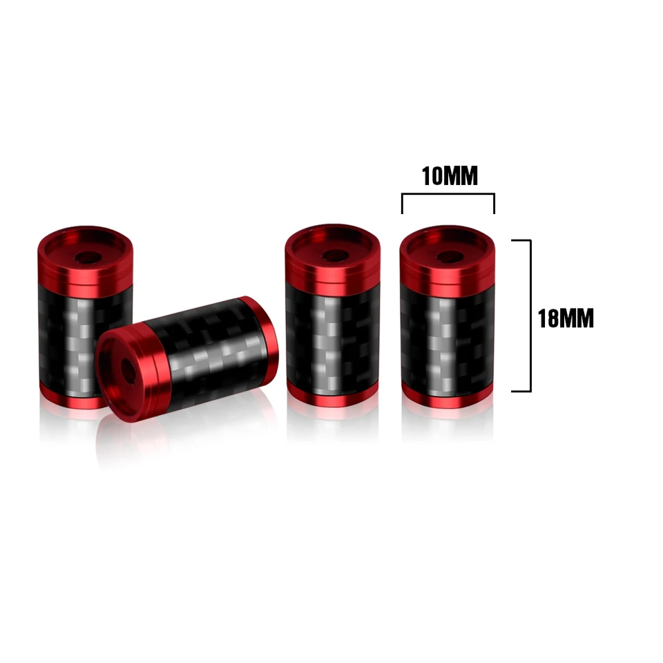 4PCS Rangie Chrome Carbon Fibre Premium Tire Valve Dust Caps – Universal Fit