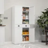 71" Kitchen Pantry Cabinet, White Storage Cabinets with Adjustable Shelves and Drawer, Freestanding Cupboard, Metal Pantries 1