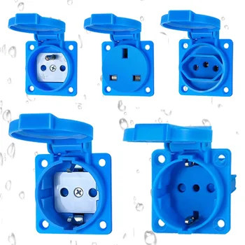 ​ ​ เต้ารับกลางแจ้ง IP54 16A พร้อมฝาพับ |   ปลั๊กยูโร/UK/BR กันน้ําสําหรับใช้ในสวนและอุตสาหกรรม - ป้องกันการระเบิดสําหรับงานหนัก ​ 1