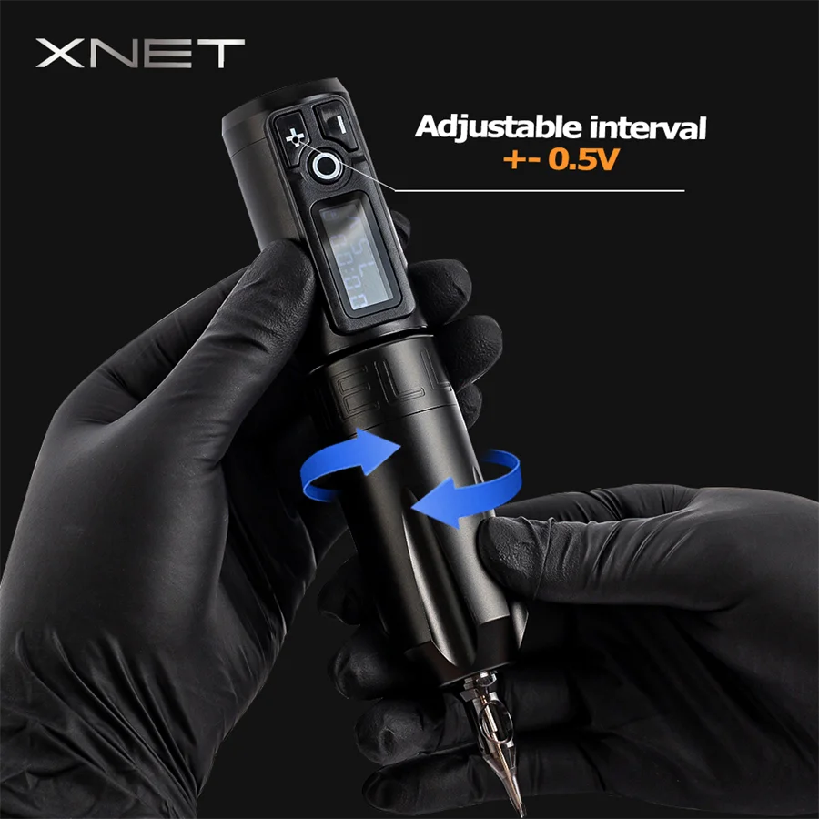 Ambition Trident Tattoo Machine Gun Pen Portable Wireless Battery Strong Coreless Motor LED Digital Display For Tattoo Art