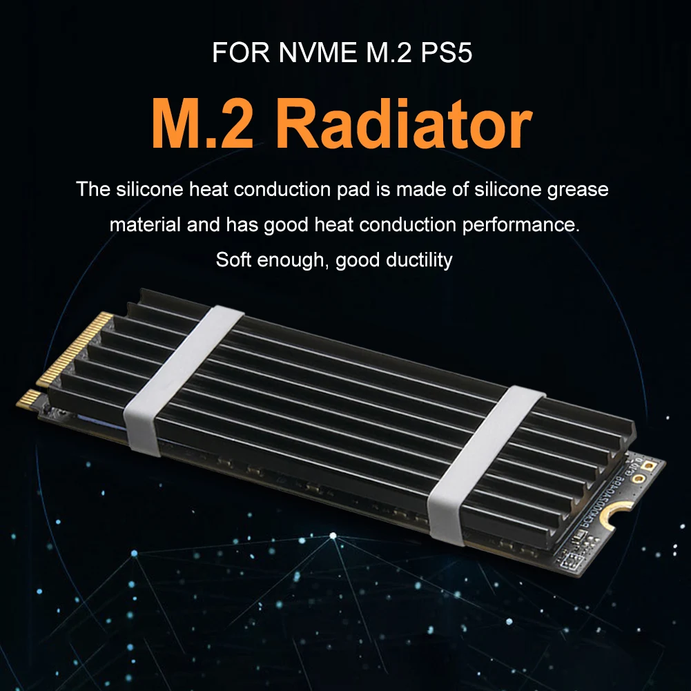 M.2 SSD NVMe Heat Sink M2 2280 SSD Hard Disk Aluminum Heatsink Radiator with Cooling Thermal Pad For PS5 NVME NGFF M.2 2280 thermal pad water cooling radiator cpu radiator cooler electronic chip cooler cpu cooler
