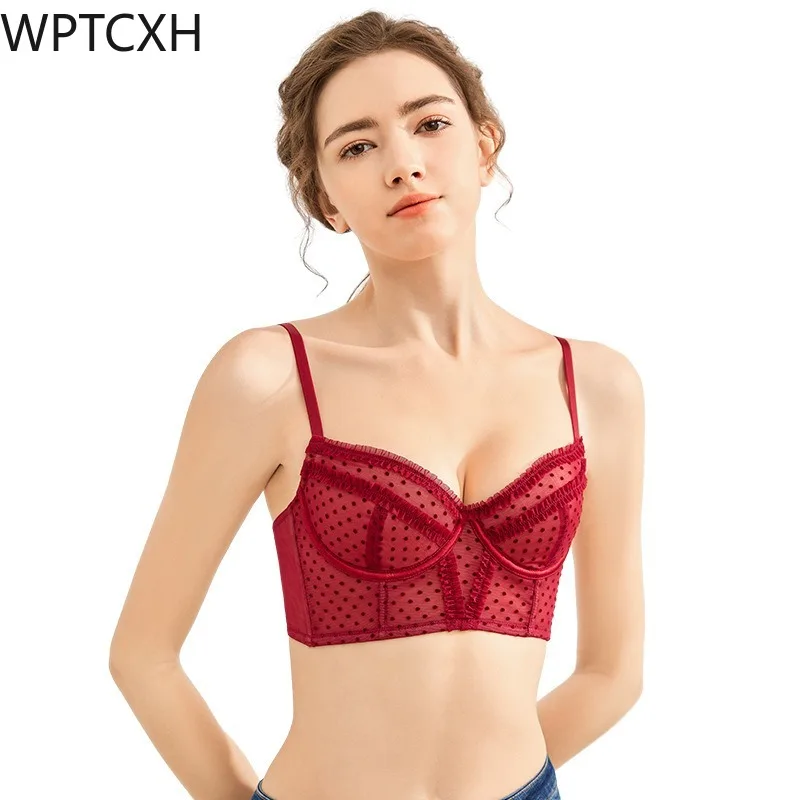 

New French Style Sexy Bras Underwear Women Thin Cup Soft Underwire Push-up Adjustment Comfortable Breathable Bra Para Mujer