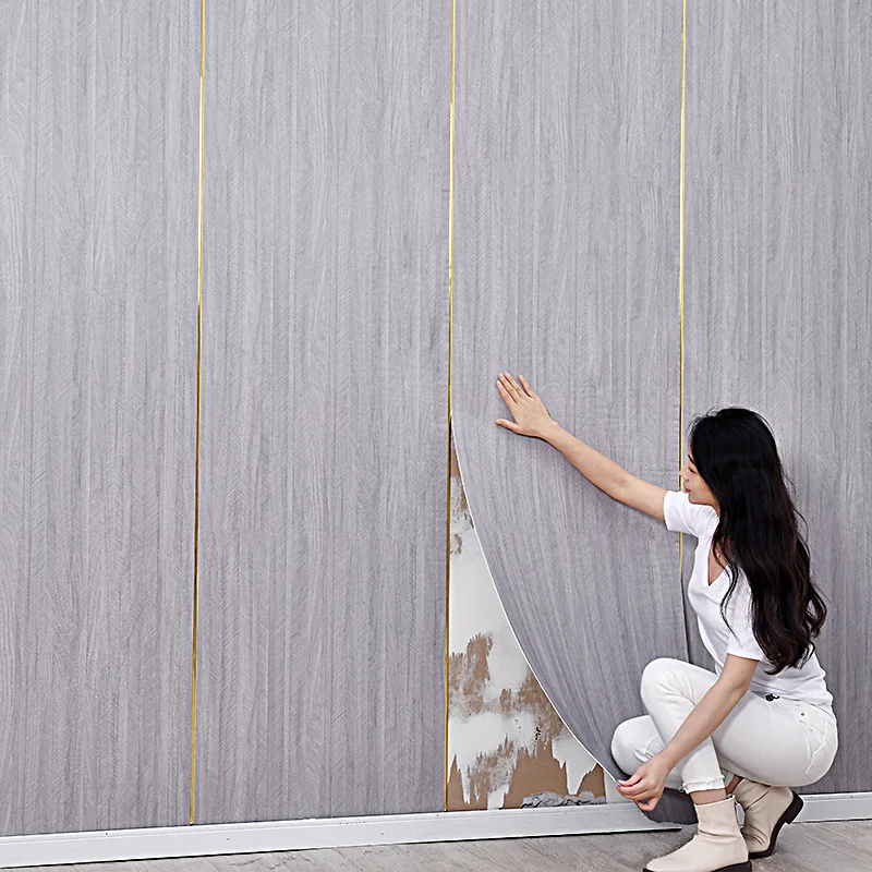 DIY Thickening Wood Grain Wallpaper Self Adhesive Wall Sticker Living Room Bedroom Store Wall Renovation Waterproof Wallboard