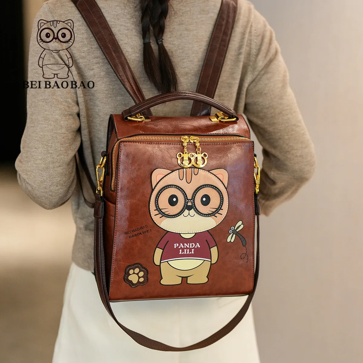 Zaino da donna alla moda Designer Zaino da viaggio in pelle Pu Borsa a tracolla casual Borse da scuola di alta qualità per ragazze adolescenti Sac - immagine 3