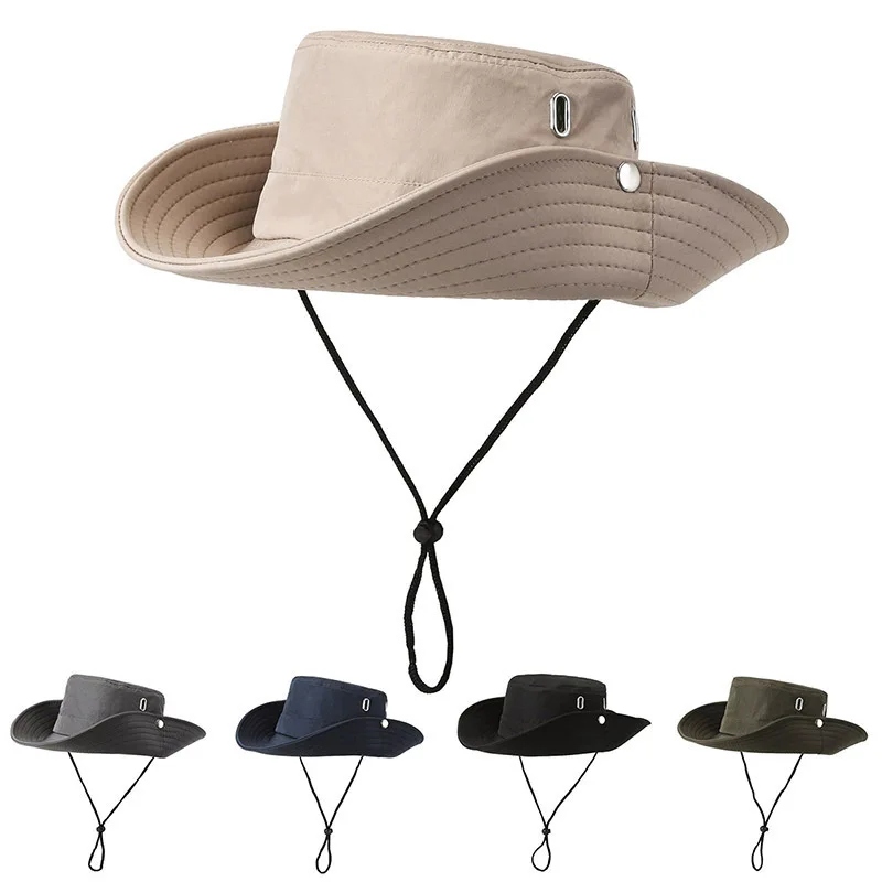Sun Hats Men's Outdoor Mountaineering Summer Large Brim Breathable Sunscreen Fishing Hat Spring And Summer