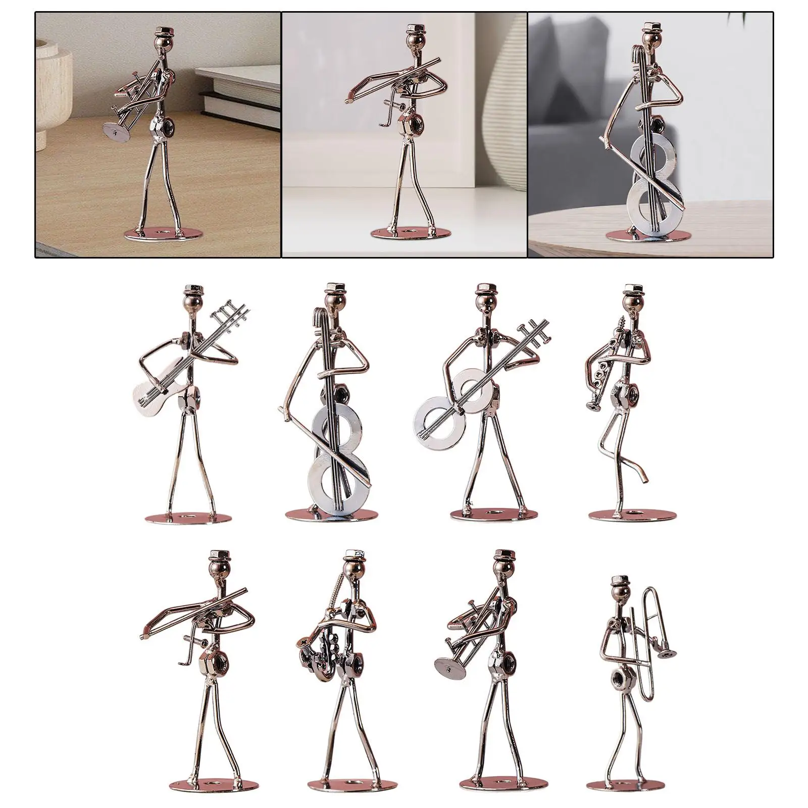 Musical Man Statue Musician Tabletop Figurine Musician Player Sculpture Art Figurine for Party Office Entrance Table Festival