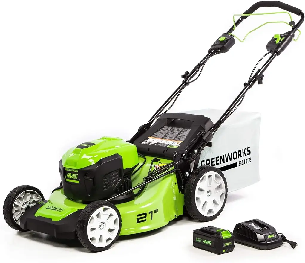 

Greenworks 40V 21-Inch Brushless Self-Propelled Mower 6AH Battery and Charger Included, M-210-SP