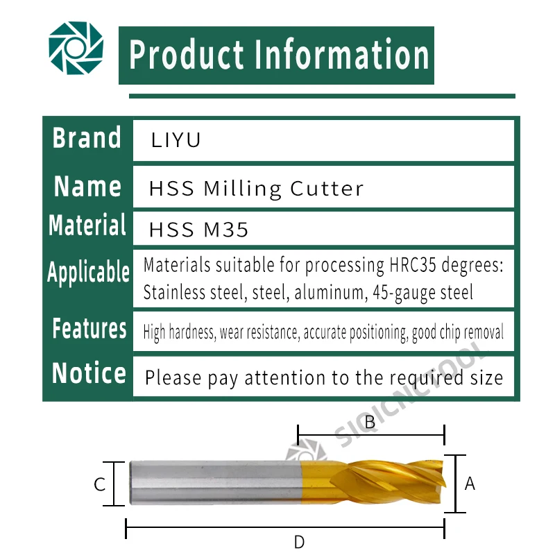 HSS M35 4321 Milling Cutter Set 1.5-12mm End Mill Titanium Coating 4 Flute CNC Router Bit For Metal Steel And Wood Tool end mill cutter