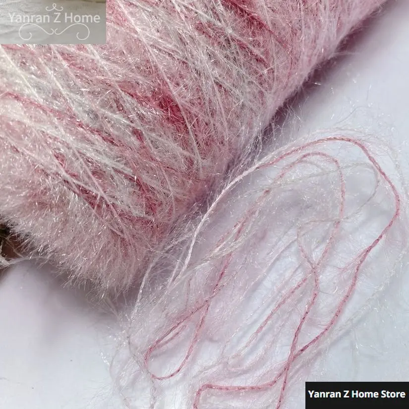 Flash Section Dyed Feather Flash Yarn Thread Wool Thread Candy Color Soft Cute Knitting Sweater Winter Cat Hair Fine Cotton Yarn 5