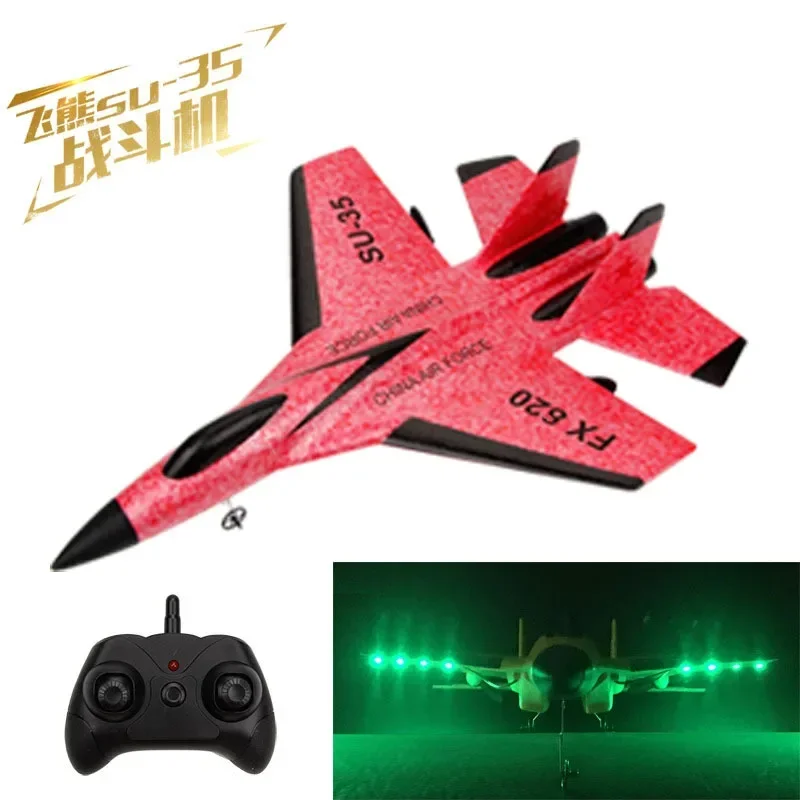Hot Rc Plane Su-35 Luci A Led Telecomando Flying Model Aliante Aircraft No Assembly Reuied 2.4G Fighter Hobby Airplane