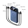 50000mAh Power Bank Wireless Charging Power Bank Magnetic Charging Built-in Wire MobilePhone Battery Durable Portable For Iphone 4