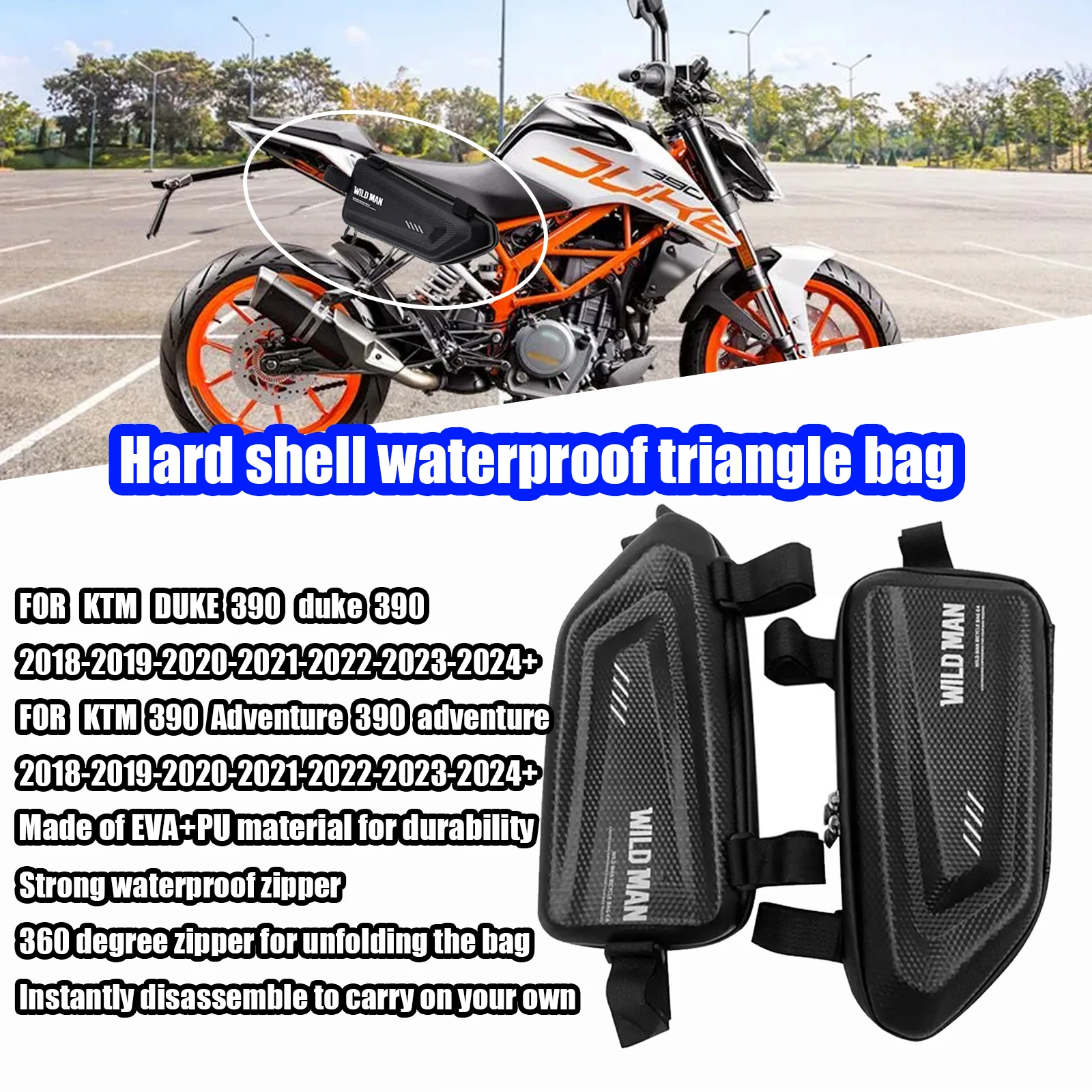 PENTRU DU.KE 390 390 Adventure, geantă laterală modificată pentru motocicletă, geantă laterală triunghiulară impermeabilă, geantă rigidă, accesorii_voghion.com