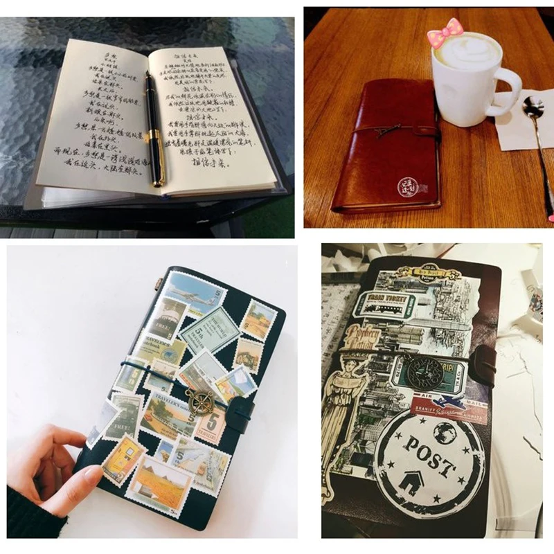 Notebook Diary Retro Leather Strap Creative Hand Ledger Creative Multifunctional A6 Retro Portable Travel Loose-leaf Notepad Diary Notebook