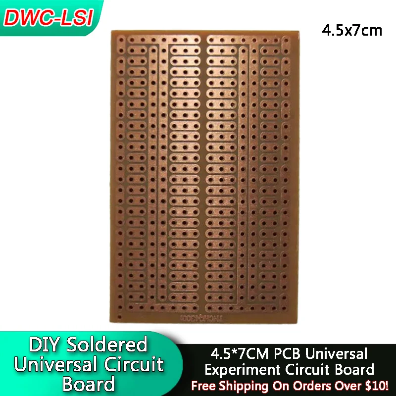 5/10 pièces bricolage 4.5x7CM papier Prototype 2-3 trous simple rangée trous continus PCB expérience universelle carte de Circuit imprimé matriciel