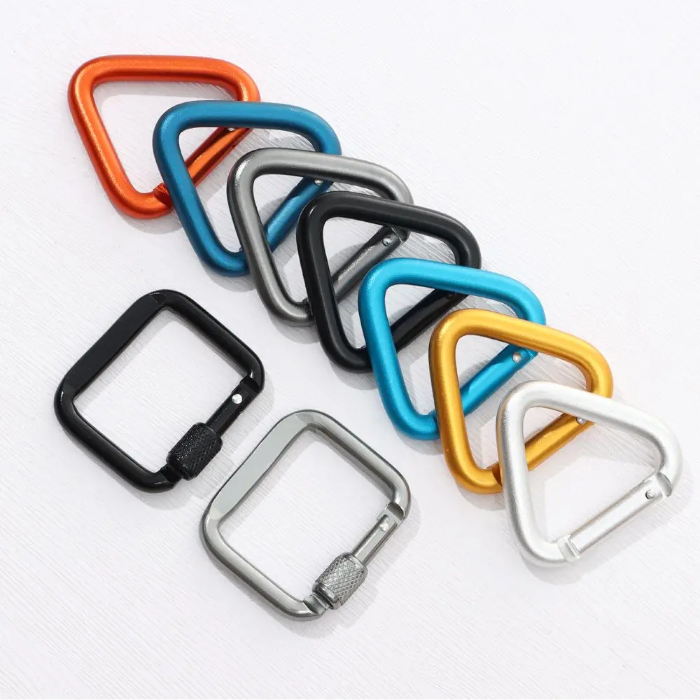 

1pc Triangle/Square Carabiner Outdoor Camping Hiking Keychain Snap Clip Hook Kettle Buckle Carabiner Accessories