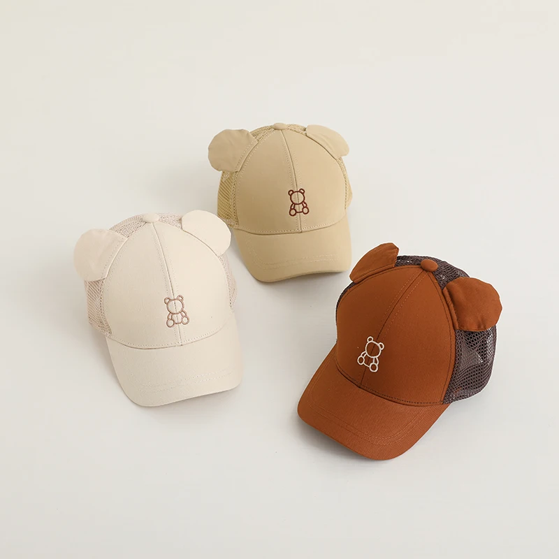 Baseball Caps Baseball Cap Children Summer Snapback Hat Baby Girls And Boys Cartoon Cute Bear Embroidery Cotton Sun Hats Kids
