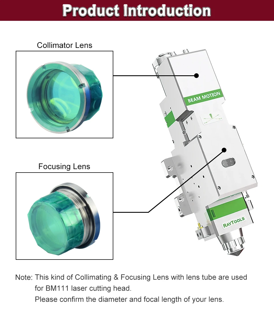 Raytools BM111 Laserkönigungs- und Fokussierlinse D30 F100 F125 F155 F200 0-3KW mit Linsenhalter für Faserschneidkopf – Detail 5