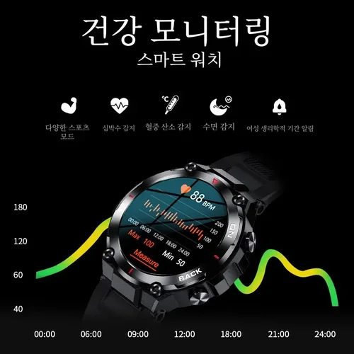 LIGE 남성용 GPS 스마트 워치, 야외 스포츠 시계, 방수 스마트워치, 피트니스 24 시간 심박수 혈액 산소 모니터, 2023 신제품 4