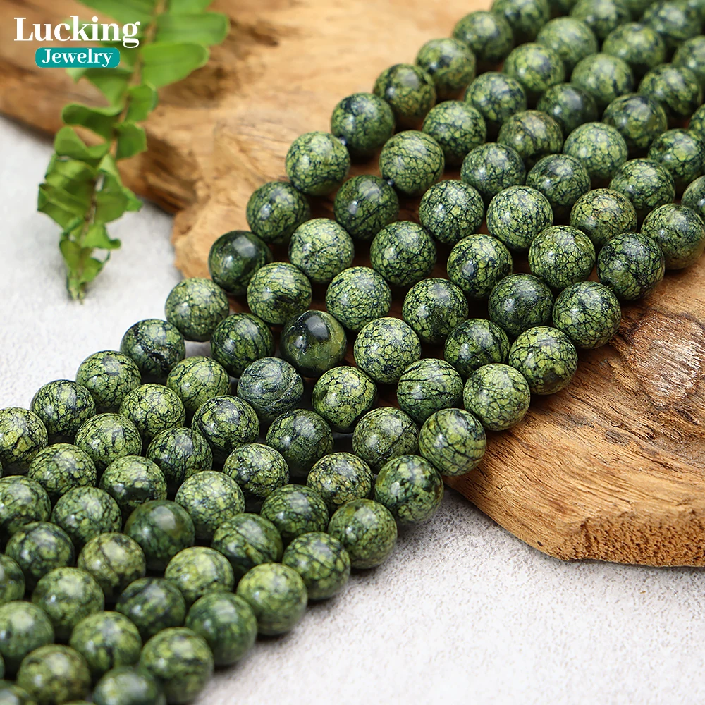 A+ Natural Russian Serpentine Jade 6-10mm Smooth Round Loose Beads - DIY Jewelry Making for Bracelets, Necklaces, Craft Supplies 3