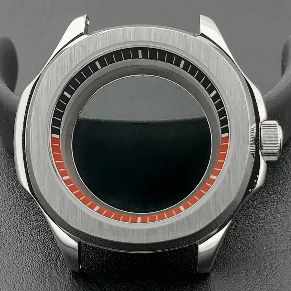 Elegant Men's Watch Case with Sapphire Glass, 39.5mm, 5-Bar Water Resistance, for 28.5mm Dial Accessories