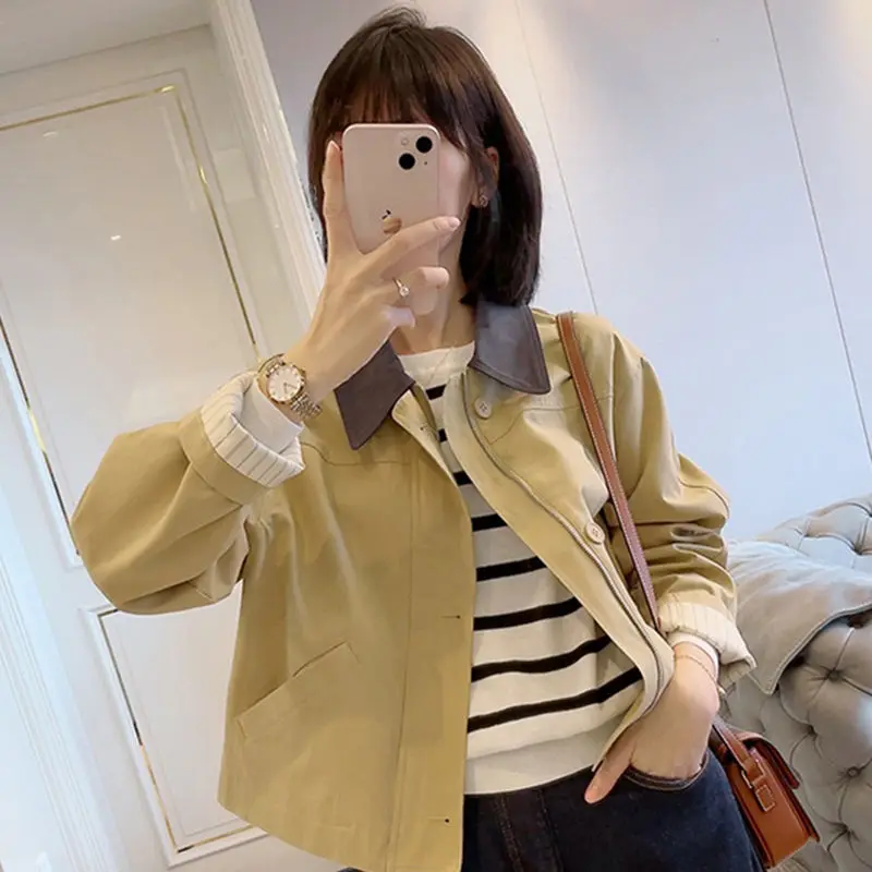 

Spring And Autumn Leisure Loose Korean Jacket Coat Women's Short Versatile Thin Bomber