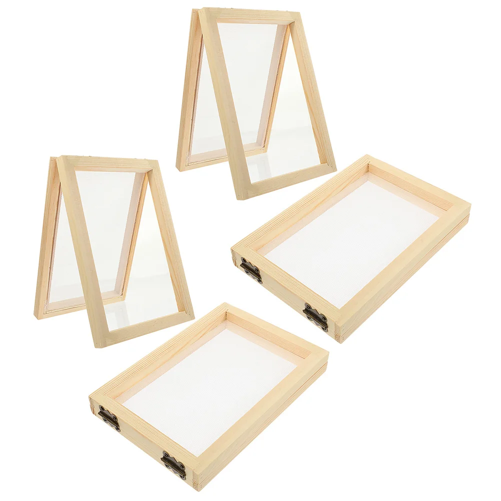 

4 Pcs Paper Frame Wooden Screen Toys Crafts Educational DIY Package Tools Children Science Making