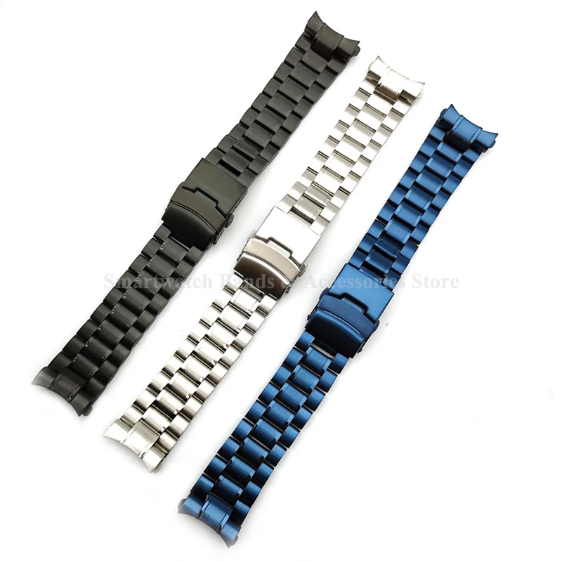 Stainless Steel Curved End Luxury Watch Bracelet with Folding Buckle
