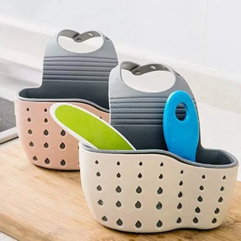 Kitchen storage rack Kitchen thickened double sink bag sink plastic drain basket storage hanging basket storage rack drain rack