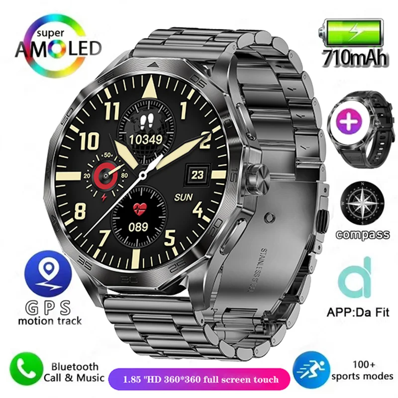 New GPS Smartwatch Men's Music Player 360*360 AMOLED screen Bluetooth Call Sports Men's Smartwatch Women for Xiaomi iOS DA03 15