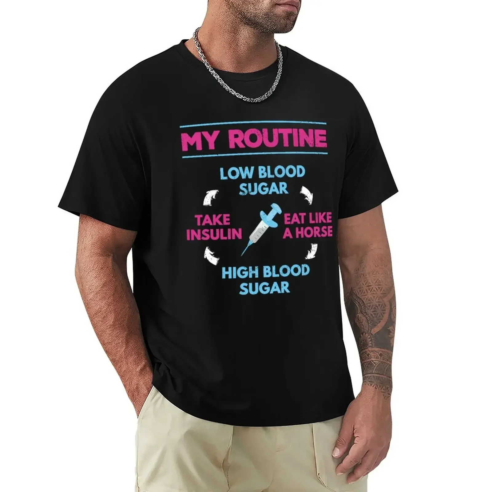 

Diabetes Routine Insulin Needle Low High Blood Sugar T-Shirt cute clothes cute tops oversizeds mens graphic t-shirts pack