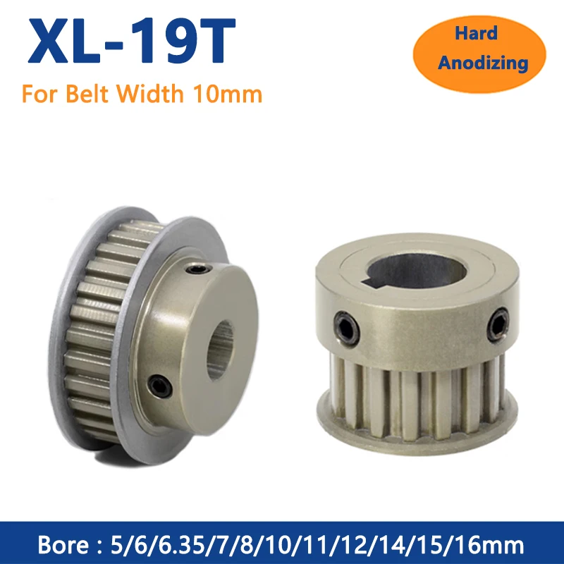 

1pc 19 Teeth XL Timing Pulley 19T Hard Anodized Aluminium Synchronous Wheel Bore 5 6 6.35 7 8-16mm for Belt Width 10mm BF K Type