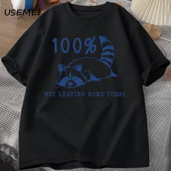 Cozy Raccoon Vintage Graphic T - Shirt - Short Sleeve Casual Wear - S (T shirts black)