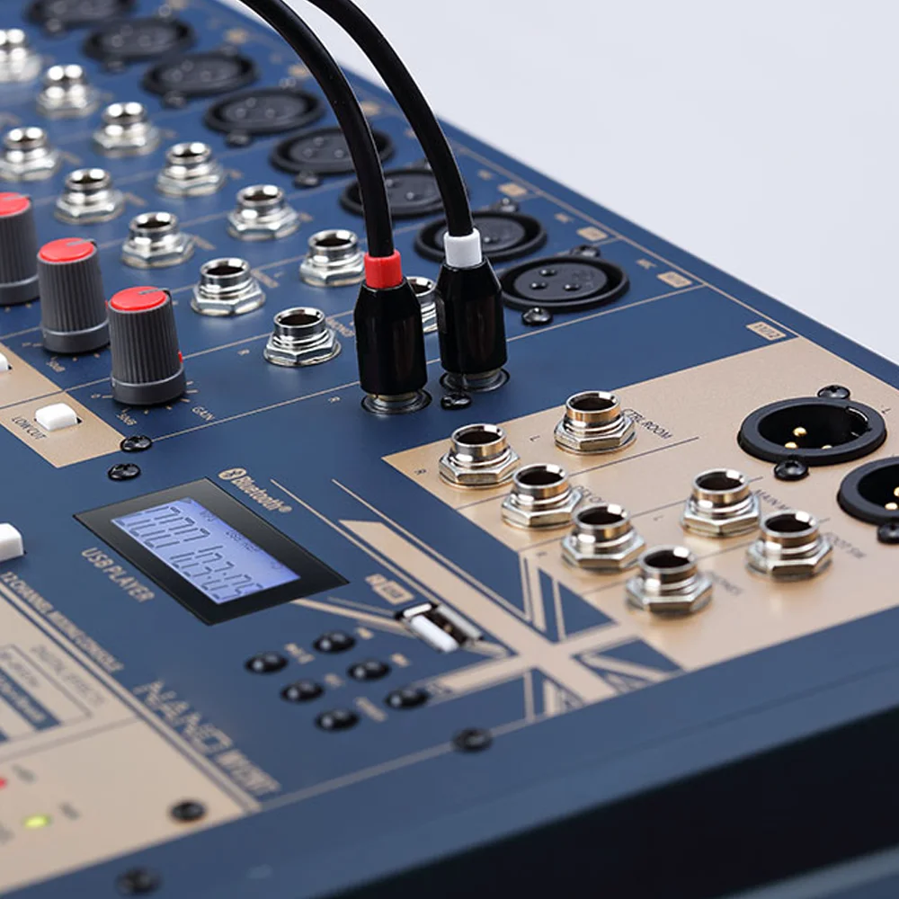 Nano M08BT Compact analogue 8 channel mixing console with with 4 Mic inputs 3 Stereo inputs Bluetooth USB audio interface