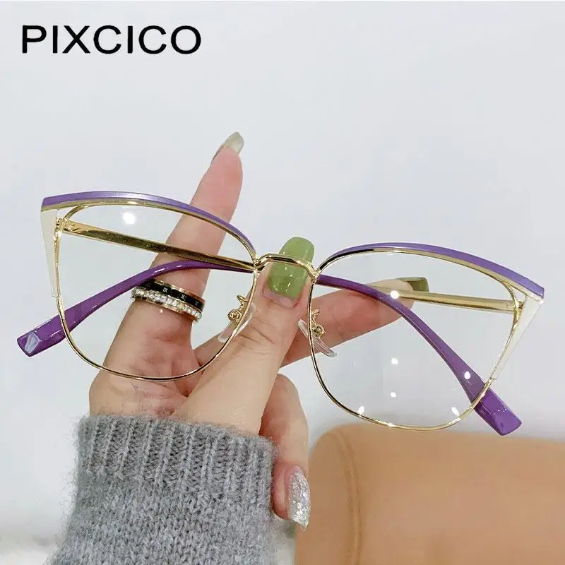 R56771 Fashion Cat Eye Hollow Out Presbyopic Eyewear Dioptric +0.5 ~ +3.0 Women New Metal Coloured Eyebrow Frame Reading Glasses 4