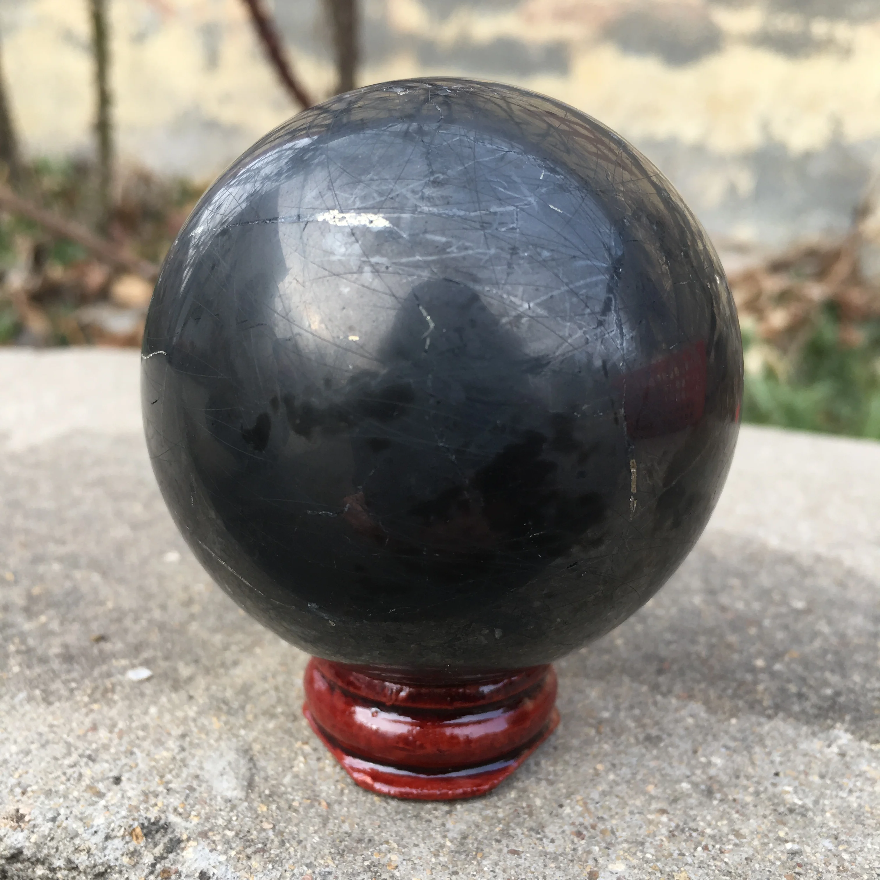 5.5-6cm High Quality  Shungite Ball Healing Crystal Sphere Natural Ore Polishing Stone For Home Decor 3